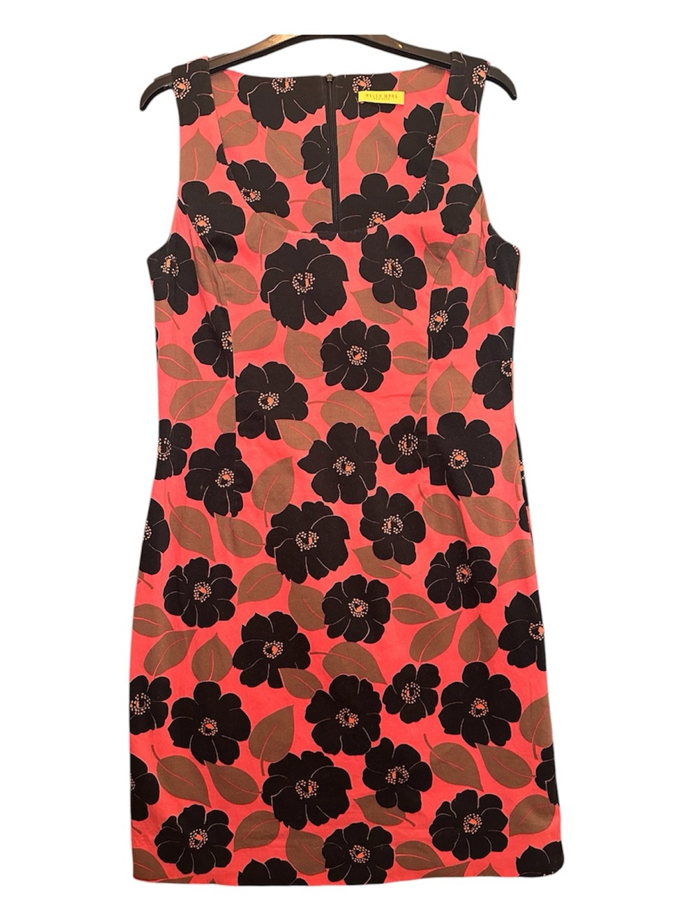 Helen Wang New York, Vintage Floral Sheath Dress | Salmon Pink, Women’s Size 10